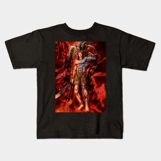 Ifrit FFXV astral Kids T-Shirt by mcashe_art